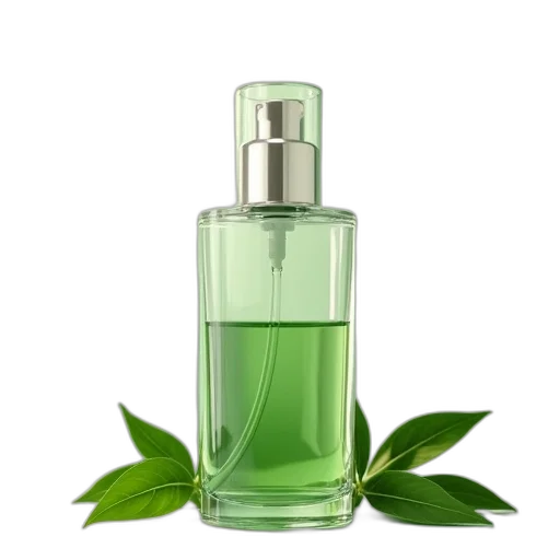 bottle, photorealistic, green, clear transparent PNG cut-out