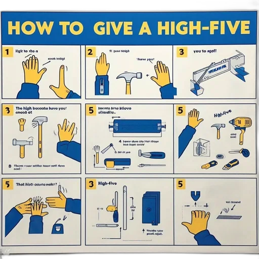 furniture, weapon, image, humorous, guide, how, give, high-five transparent PNG cut-out