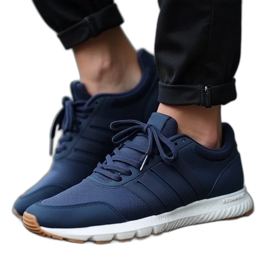 shoes, 3d render, photorealistic, blue, dark, monochrome, colorful, navy transparent PNG cut-out