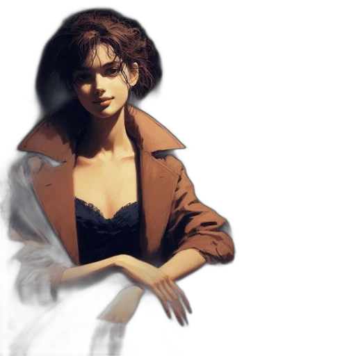 jacket, dress, concept art, photorealistic, pixel art, comic book art, fog, fire transparent PNG cut-out