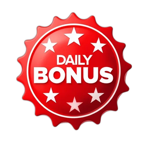 red, daily, bonus, stamp transparent PNG cut-out