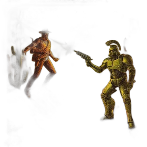 robot, creature, concept art, pixel art, comic book art, fantasy art, outer space, fog transparent PNG cut-out