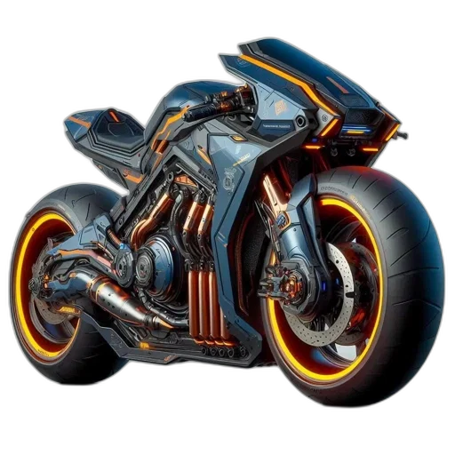 weapon, photorealistic, concept art, 3d render, comic book art, futuristic, blue, orange transparent PNG cut-out