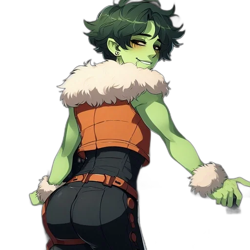 staff, concept art, anime, pixel art, fantasy art, green, animated, figure transparent PNG cut-out