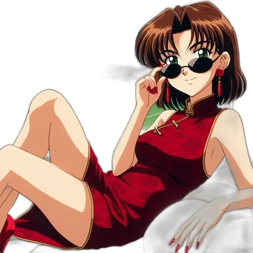 dress, jewelry, anime, cartoon, vaporwave, photorealistic, red, animated transparent PNG cut-out
