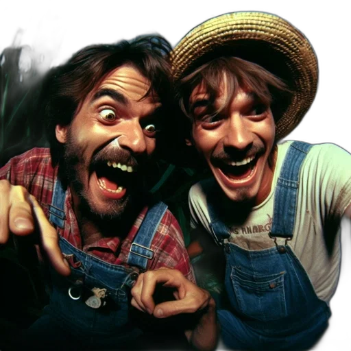 staff, photorealistic, concept art, two, men, distinct, appearances, make transparent PNG cut-out