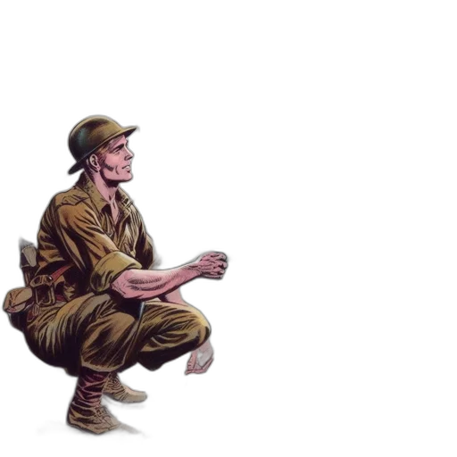 jacket, weapon, staff, hat, concept art, pixel art, comic book art, watercolor transparent PNG cut-out