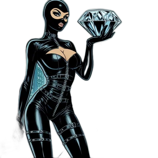 jewelry, mask, comic book art, concept art, cartoon, fantasy art, female, character transparent PNG cut-out