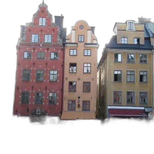 building, 3d render, photorealistic, concept art, watercolor, city street, red, golden transparent PNG cut-out