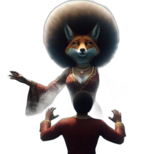 staff, hat, mask, animal, concept art, fantasy art, 3d render, comic book art transparent PNG cut-out