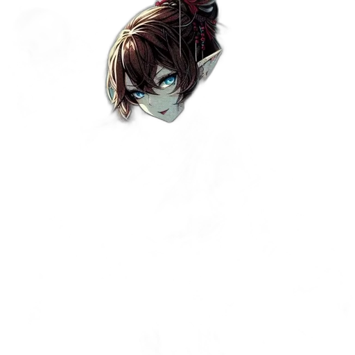 mask, face, hair, creature, anime, comic book art, concept art, fantasy art transparent PNG cut-out