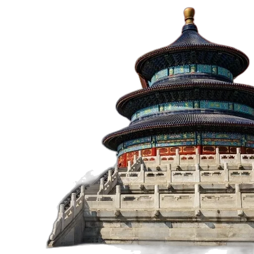 building, photorealistic, traditional, chinese, temple, intricate, blue, gold transparent PNG cut-out