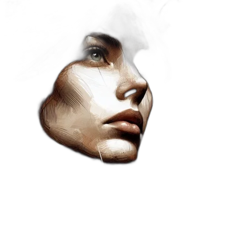 face, mask, hat, hair, photorealistic, fantasy art, watercolor, concept art transparent PNG cut-out