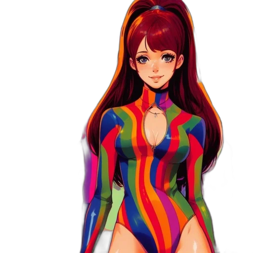 dress, anime, pixel art, fantasy art, concept art, colorful, neon, red transparent PNG cut-out