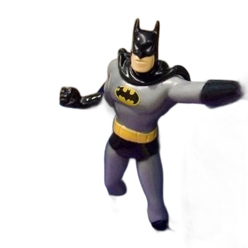 3d render, concept art, comic book art, photorealistic, batman, figurine, stands, purple transparent PNG cut-out