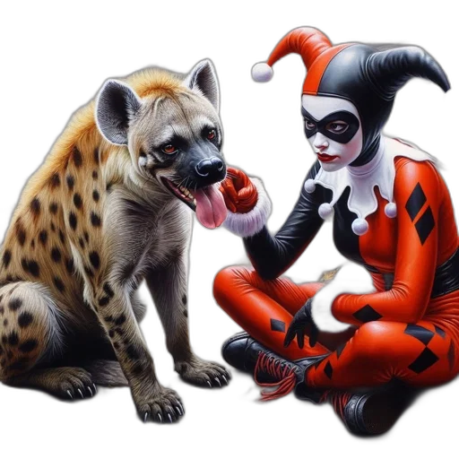 animal, comic book art, concept art, fantasy art, 3d render, spotted, hyena, shares transparent PNG cut-out