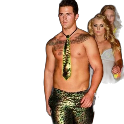 golden, man, gold, tie, green, pants, stands, runway transparent PNG cut-out