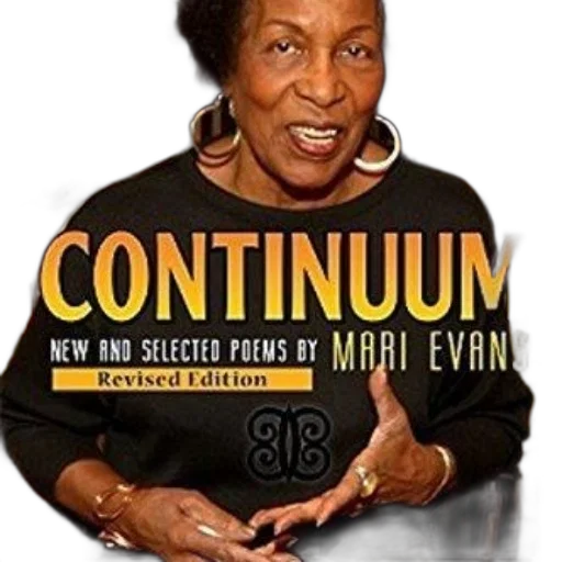 cover, continuum, new, selected, poems, mari, evans, featuring transparent PNG cut-out