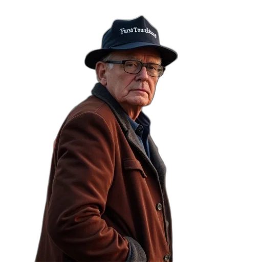 hat, jacket, staff, man transparent PNG cut-out