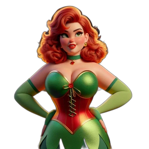 dress, concept art, comic book art, fantasy art, 3d render, green, animated, being transparent PNG cut-out