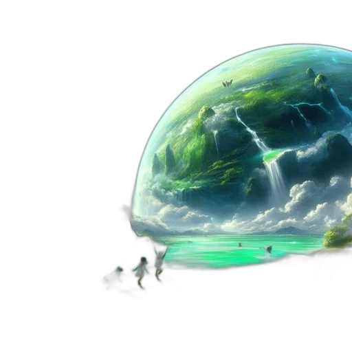 umbrella, bottle, concept art, 3d render, fantasy art, watercolor, underwater, outer space transparent PNG cut-out