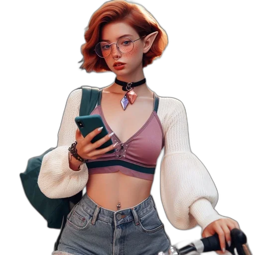 jacket, robot, staff, dress, cyberpunk, concept art, vaporwave, fantasy art transparent PNG cut-out