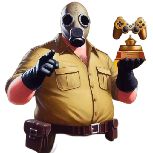 mask, robot, weapon, jacket, concept art, pixel art, artistically, depicted transparent PNG cut-out