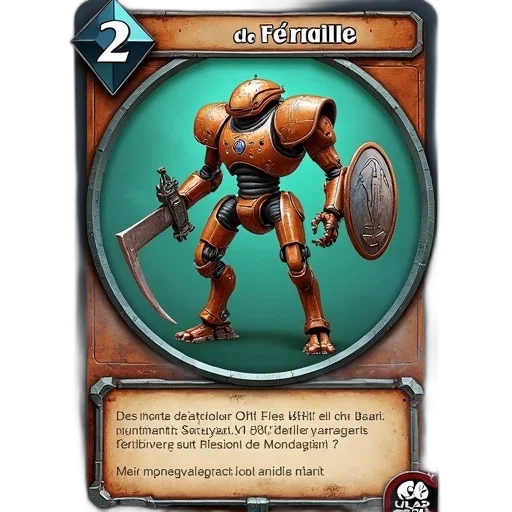 robot, creature, weapon, concept art, fantasy art, 3d render, card, featuring transparent PNG cut-out