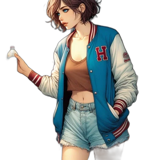 jacket, staff, concept art, pixel art, comic book art, anime, neon lights, pastel transparent PNG cut-out