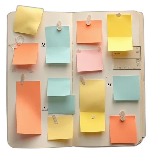 pastel, neon, colorful, earth tones, post, index, papers transparent PNG cut-out