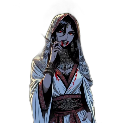 dress, staff, concept art, comic book art, fantasy art, pixel art, dark, red transparent PNG cut-out