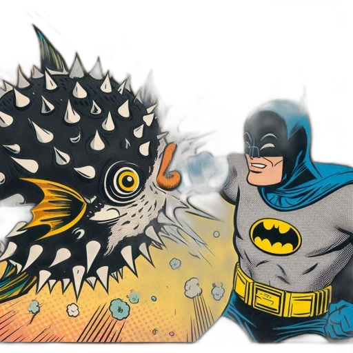 comic book art, concept art, cartoon, fantasy art, vibrantly, colored, panel, batman transparent PNG cut-out