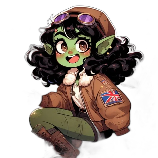 jacket, staff, concept art, cartoon, comic book art, pixel art, green, animated transparent PNG cut-out