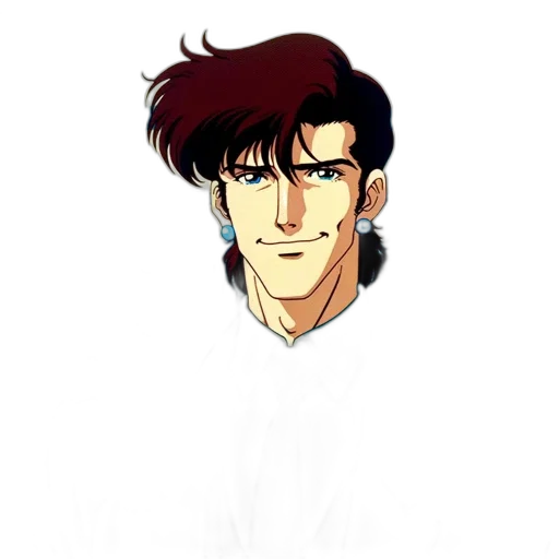 face, hair, jacket, concept art, pixel art, anime, cartoon, earth tones transparent PNG cut-out