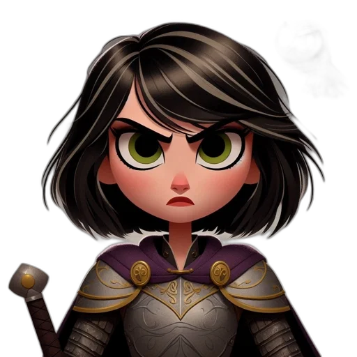 staff, fantasy art, concept art, comic book art, cartoon, animated, female, character transparent PNG cut-out
