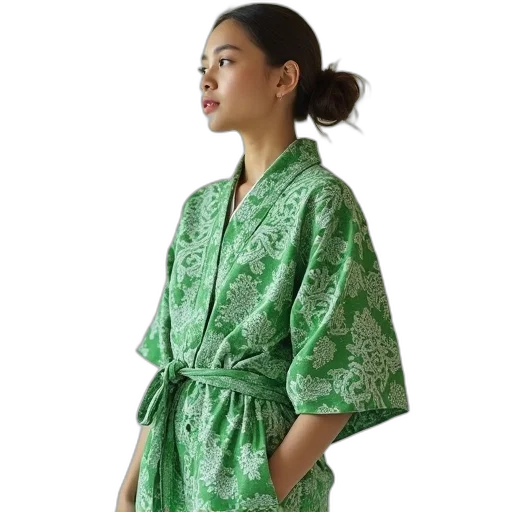 dress, jacket, green, model transparent PNG cut-out
