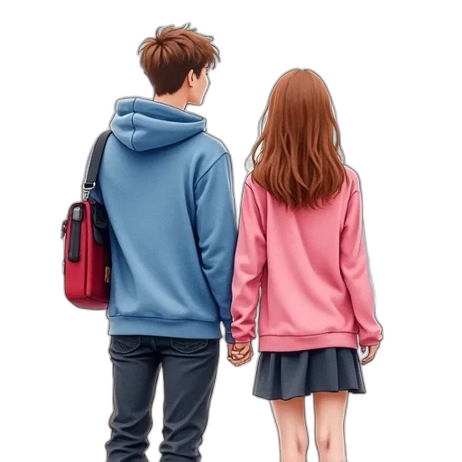 jacket, dress, watercolor, concept art, anime, photorealistic, city street, fog transparent PNG cut-out