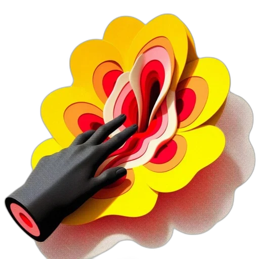 flower, staff, umbrella, weapon, 3d render, vaporwave, concept art, photorealistic transparent PNG cut-out