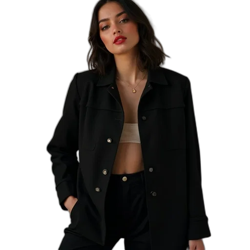 jacket, staff, dark, monochrome transparent PNG cut-out