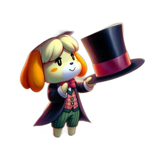 staff, hat, mask, animal, concept art, 3d render, pixel art, cartoon transparent PNG cut-out