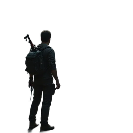 weapon, staff, jacket, robot, concept art, 3d render, pixel art, comic book art transparent PNG cut-out