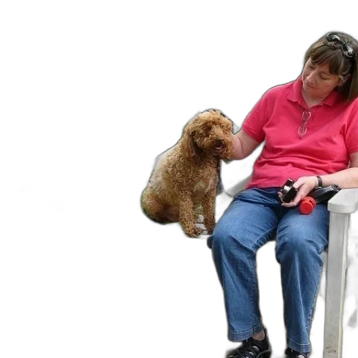 staff, animal, woman, pink transparent PNG cut-out