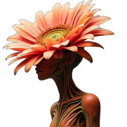 flower, crown, hat, mask, photorealistic, concept art, watercolor, 3d render transparent PNG cut-out