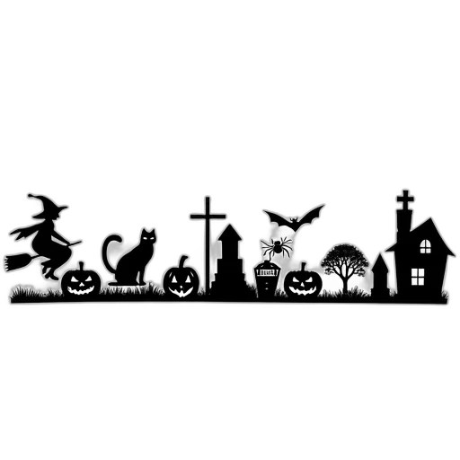 pixel art, fantasy art, concept art, cartoon, fog, monochrome, collection, halloween-themed transparent PNG cut-out