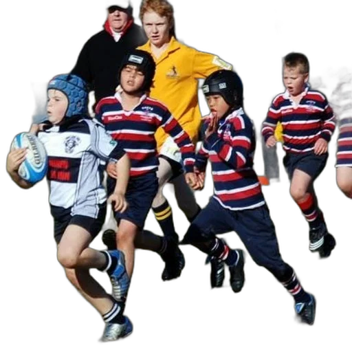 group, young, boys, playing, rugby, field transparent PNG cut-out