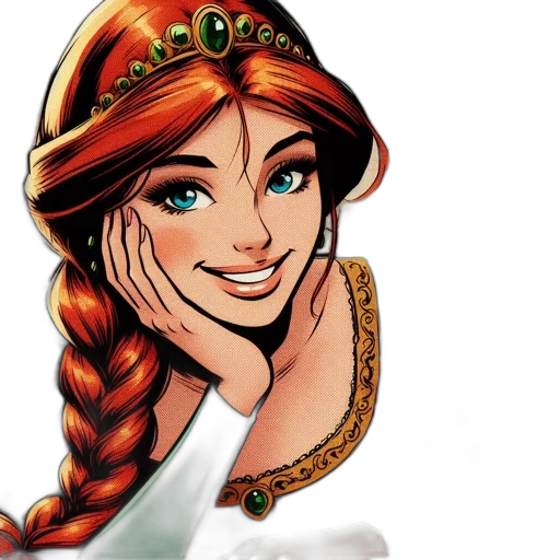 jewelry, face, crown, hat, fantasy art, cartoon, comic book art, photorealistic transparent PNG cut-out