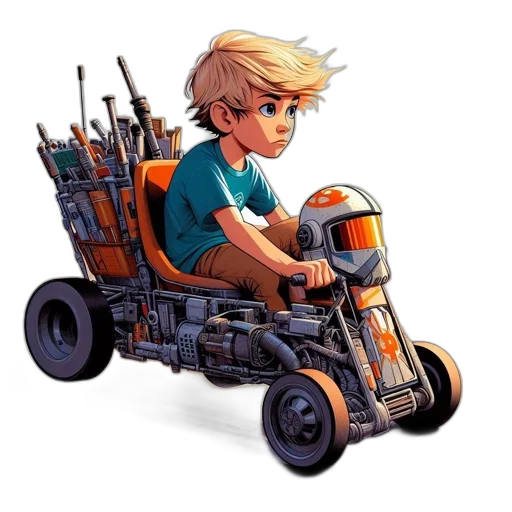 weapon, robot, car, concept art, pixel art, 3d render, cartoon, young transparent PNG cut-out