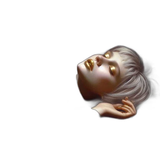 face, mask, hair, creature, photorealistic, 3d render, vaporwave, concept art transparent PNG cut-out