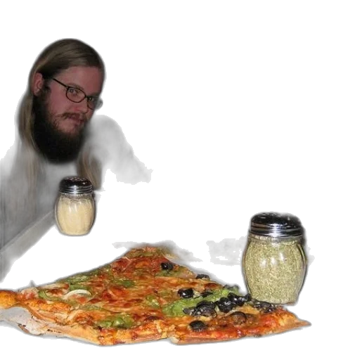 food, creature, animal, two, men, sit, table, large transparent PNG cut-out