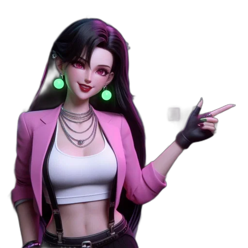 jacket, cyberpunk, concept art, 3d render, vaporwave, neon lights, neon, dark transparent PNG cut-out